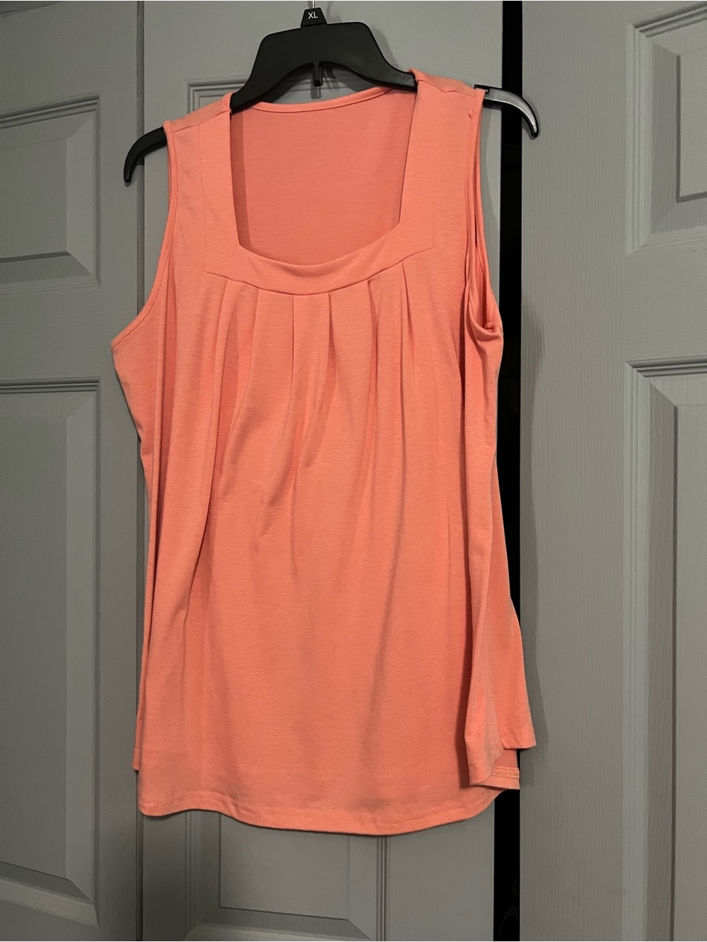 Women's Sleeveless Pleated Tank Top - Coral